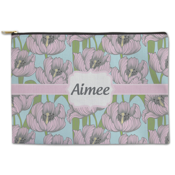 Custom Wild Tulips Zipper Pouch - Large - 12.5"x8.5" (Personalized)