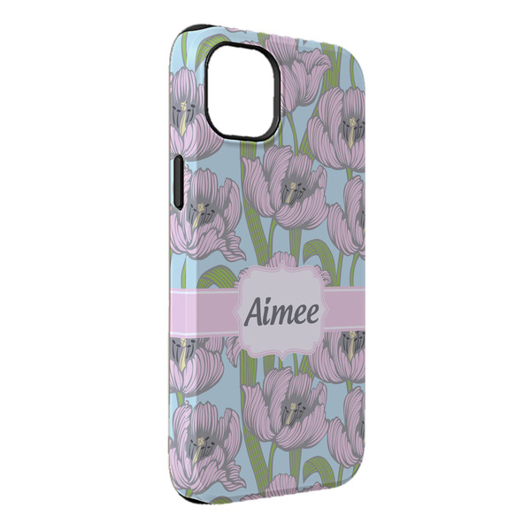 Custom Wild Tulips iPhone Case - Rubber Lined - iPhone 14 Plus (Personalized)