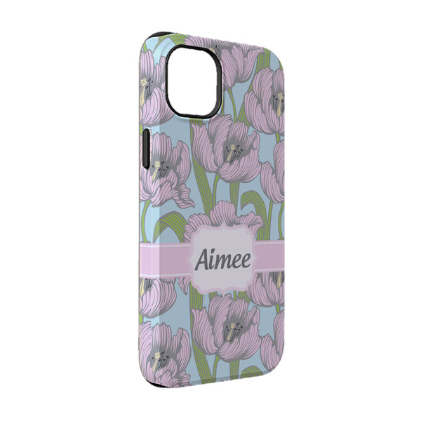 Custom Wild Tulips iPhone Case - Rubber Lined - iPhone 14 Pro (Personalized)