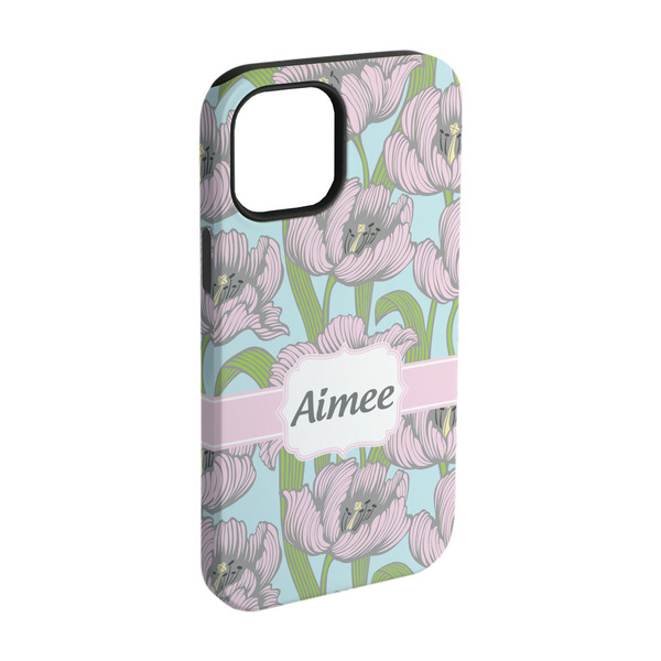 Custom Wild Tulips iPhone Case - Rubber Lined - iPhone 15 Pro (Personalized)