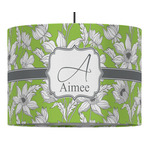 Wild Daisies 16" Drum Pendant Lamp - Fabric (Personalized)