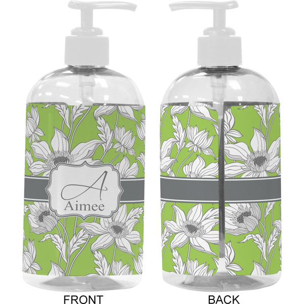 Wild Daisies 16 oz Plastic Liquid Dispenser- Approval- White