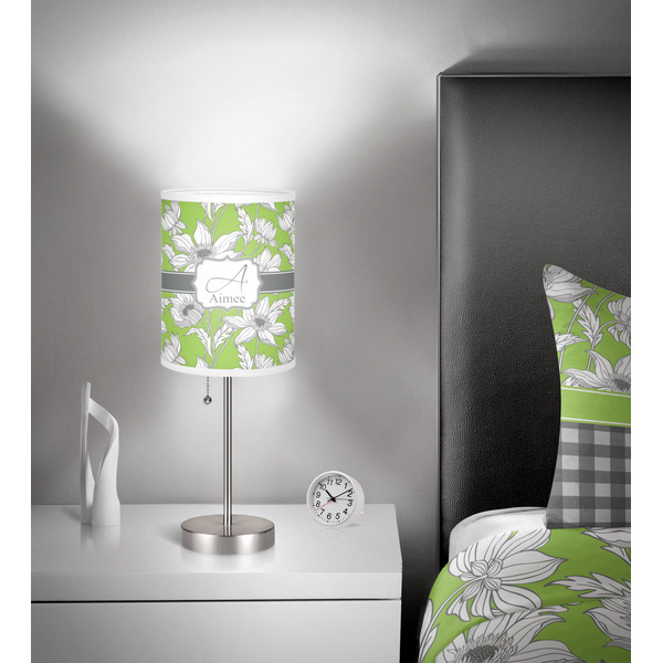 Wild Daisies 7 inch drum lamp shade - in room