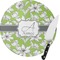 Wild Daisies Round Glass Cutting Board - Small (Personalized)