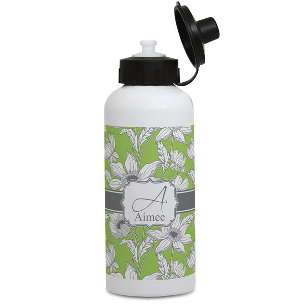 Custom Wild Daisies Water Bottles - Aluminum - 20 oz - White (Personalized)