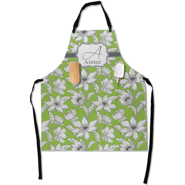 Custom Wild Daisies Apron With Pockets w/ Name and Initial