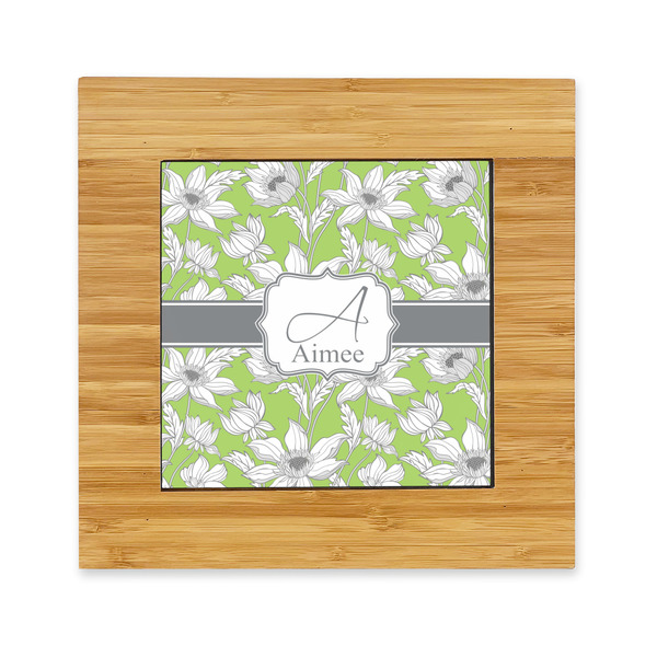 Custom Wild Daisies Bamboo Trivet with Ceramic Tile Insert (Personalized)