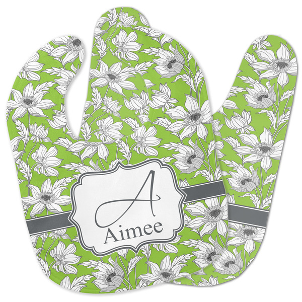 Custom Wild Daisies Baby Bib w/ Name and Initial