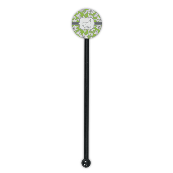 Wild Daisies Black Plastic 5.5" Stir Stick - Round - Single Stick