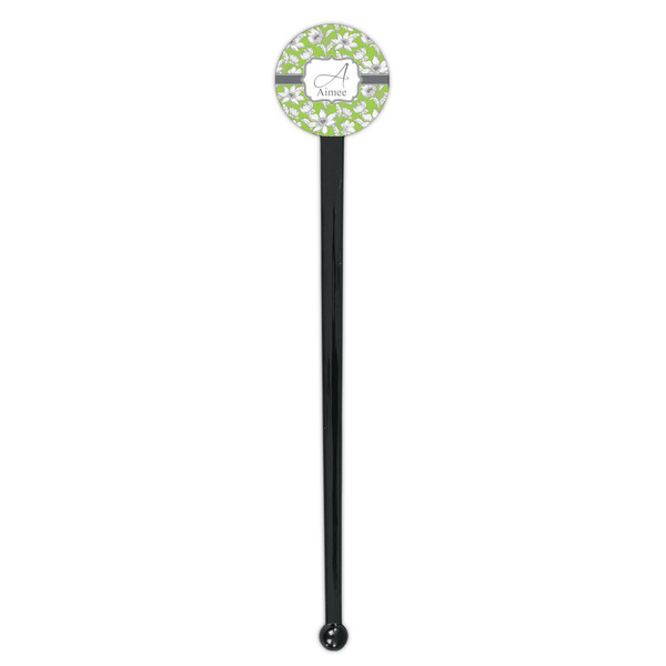 Wild Daisies Black Plastic 7" Stir Stick - Round - Single Stick