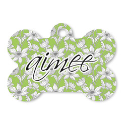 Wild Daisies Bone Shaped Dog ID Tag (Personalized)