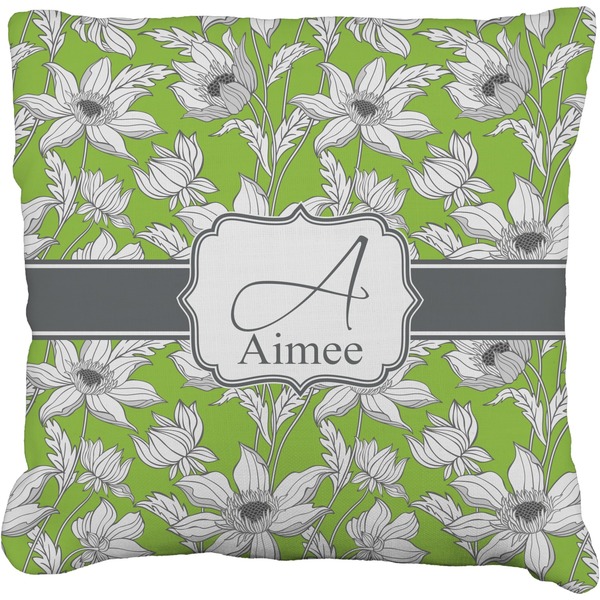 Custom Wild Daisies Faux-Linen Throw Pillow 16" (Personalized)