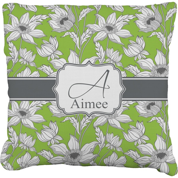 Custom Wild Daisies Faux-Linen Throw Pillow 18" (Personalized)