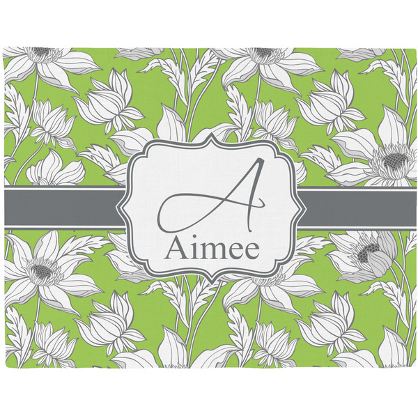 Custom Wild Daisies Woven Fabric Placemat - Twill w/ Name and Initial