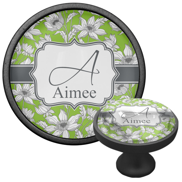 Wild Daisies Cabinet Knob - Black - Multi Angle