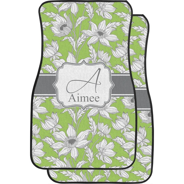 Custom Wild Daisies Car Floor Mats (Front Seat) (Personalized)