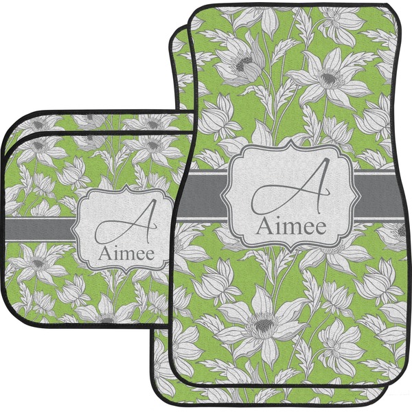 Custom Wild Daisies Car Floor Mats Set - 2 Front & 2 Back (Personalized)