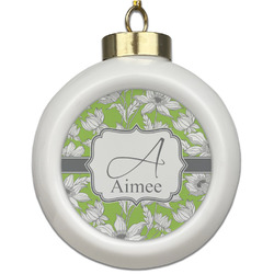 Wild Daisies Ceramic Ball Ornament (Personalized)