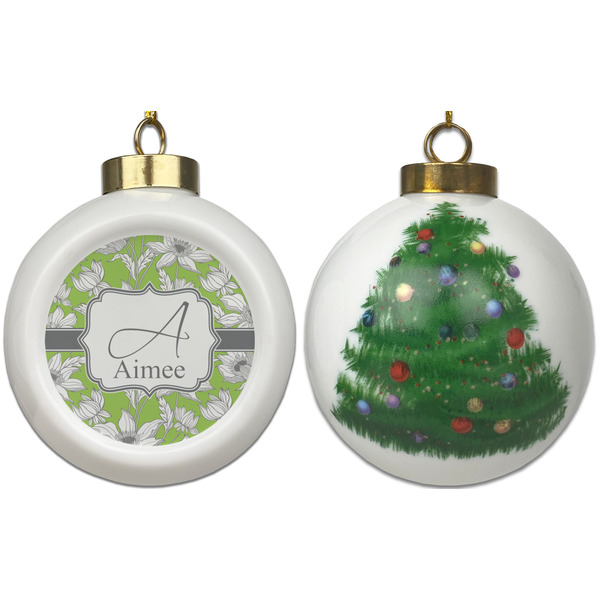 Wild Daisies Ceramic Christmas Ornament - X-Mas Tree (APPROVAL)