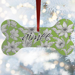 Wild Daisies Ceramic Dog Ornaments w/ Name and Initial