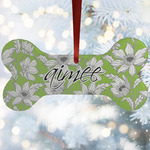 Wild Daisies Ceramic Dog Ornament w/ Name and Initial