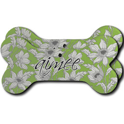 Wild Daisies Ceramic Dog Ornament - Front & Back w/ Name and Initial
