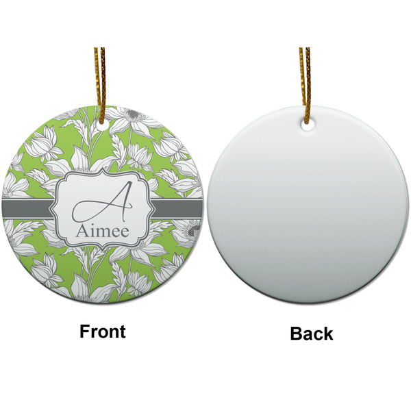 Wild Daisies Ceramic Flat Ornament - Circle Front & Back (APPROVAL)