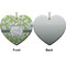 Wild Daisies Ceramic Flat Ornament - Heart Front & Back (APPROVAL)