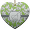 Wild Daisies Ceramic Flat Ornament - Heart (Front)