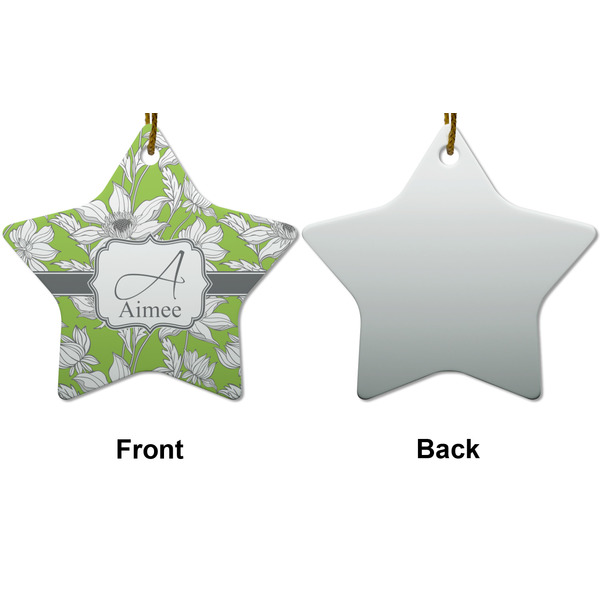 Wild Daisies Ceramic Flat Ornament - Star Front & Back (APPROVAL)