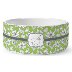 Wild Daisies Ceramic Dog Bowl (Personalized)