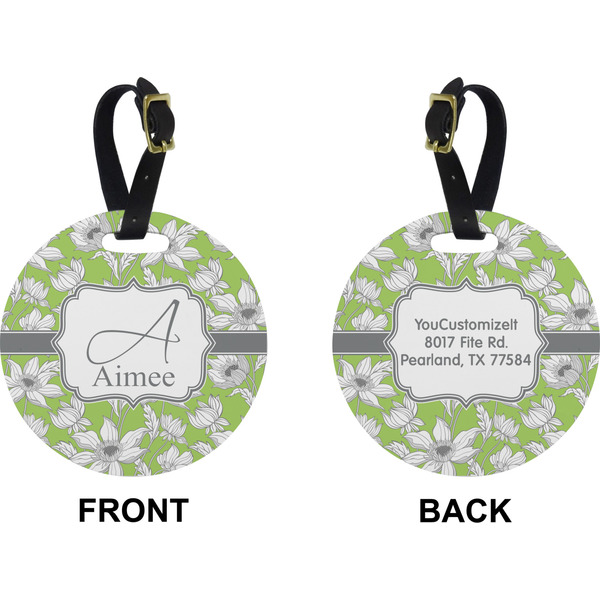Wild Daisies Circle Luggage Tag (Front + Back)
