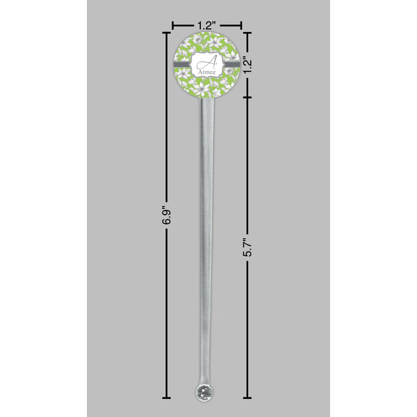 Wild Daisies Clear Plastic 7" Stir Stick - Round - Dimensions