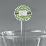 Wild Daisies 5.5" Round Plastic Stir Sticks - Clear (Personalized)