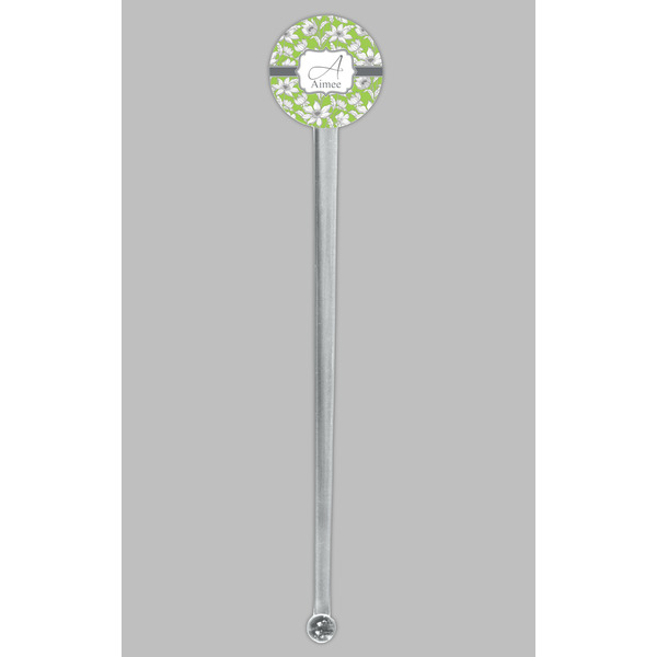 Wild Daisies Clear Plastic 7" Stir Stick - Round - Single Stick