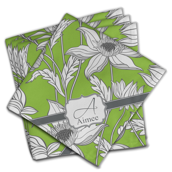 Custom Wild Daisies Cloth Napkins (Set of 4) (Personalized)