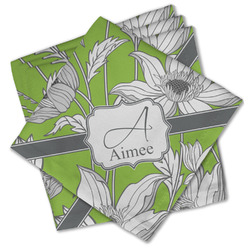 Wild Daisies Cloth Cocktail Napkins - Set of 4 w/ Name and Initial