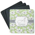 Wild Daisies Square Rubber Backed Coasters - Set of 4 (Personalized)