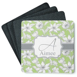 Wild Daisies Square Rubber Backed Coasters - Set of 4 (Personalized)