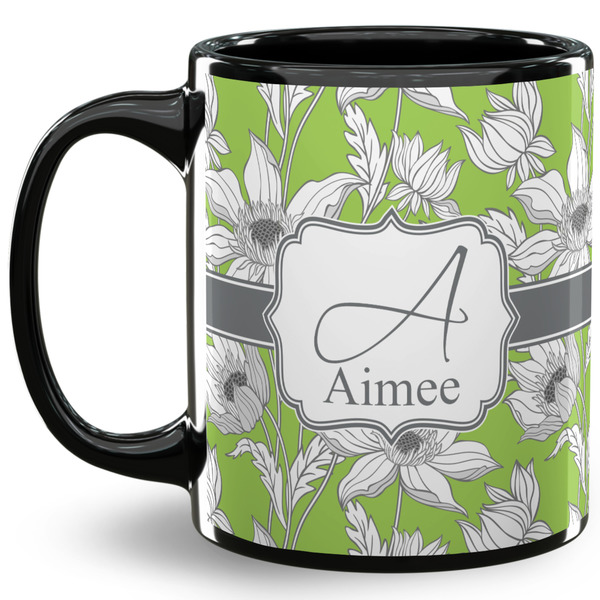 Custom Wild Daisies 11 Oz Coffee Mug - Black (Personalized)