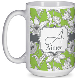 Wild Daisies 15 Oz Coffee Mug - White (Personalized)
