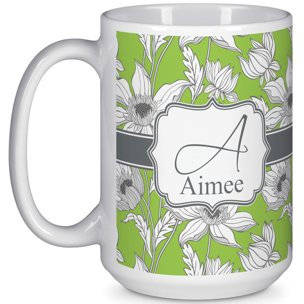 Custom Wild Daisies 15 Oz Coffee Mug - White (Personalized)