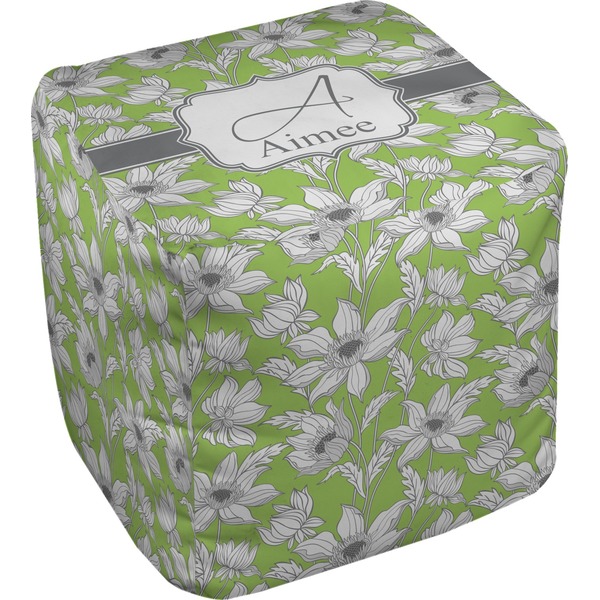 Custom Wild Daisies Cube Pouf Ottoman - 13" (Personalized)