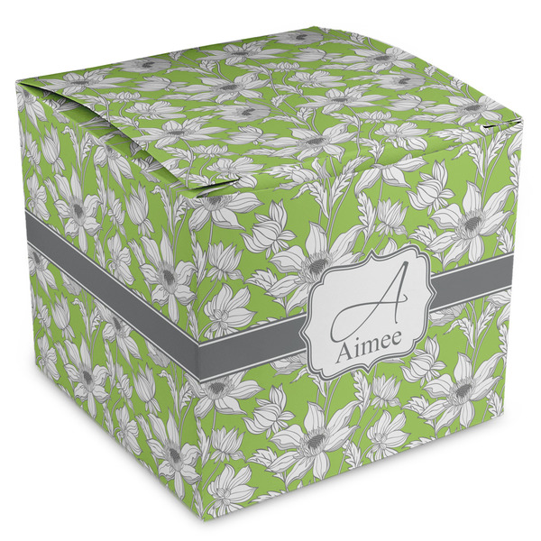 Custom Wild Daisies Cube Favor Gift Boxes (Personalized)