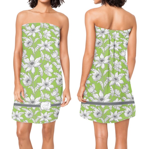 Wild Daisies Custom Bath Wrap - Front & Back View