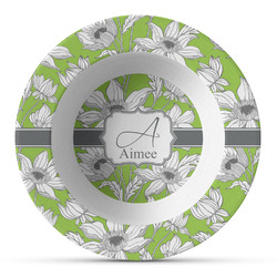 Wild Daisies Plastic Bowl - Microwave Safe - Composite Polymer (Personalized)
