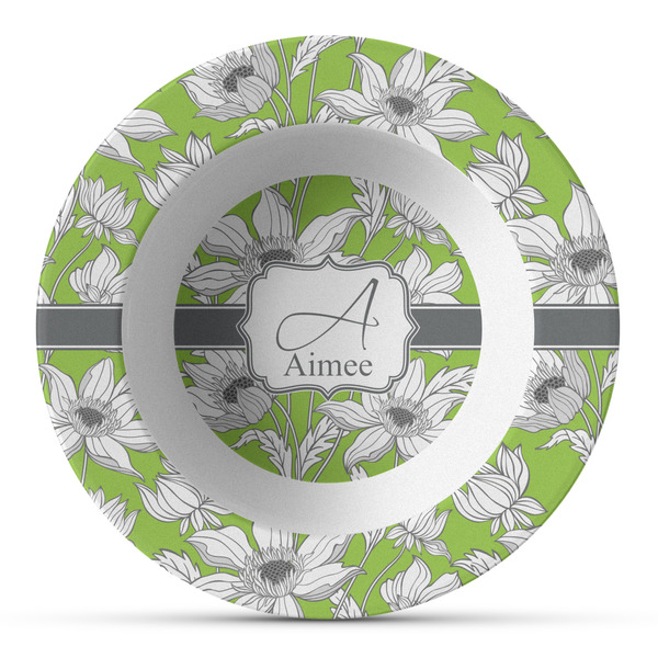 Custom Wild Daisies Plastic Bowl - Microwave Safe - Composite Polymer (Personalized)