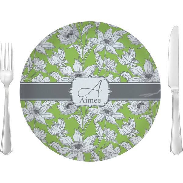 Custom Wild Daisies 10" Glass Lunch / Dinner Plates - Single or Set (Personalized)