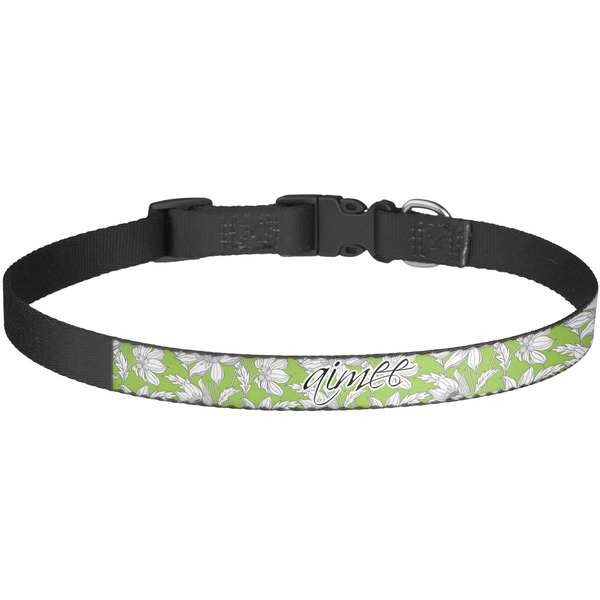 Custom Wild Daisies Dog Collar - Large (Personalized)