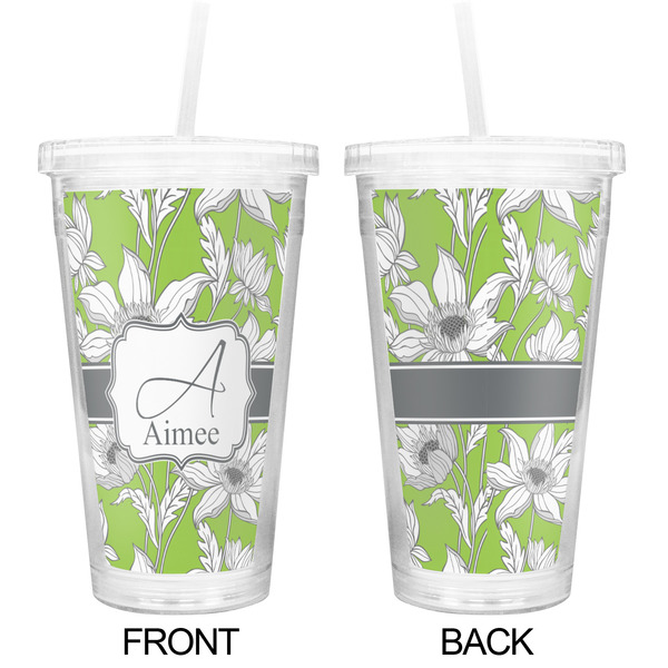 Wild Daisies Double Wall Tumbler with Straw - Approval